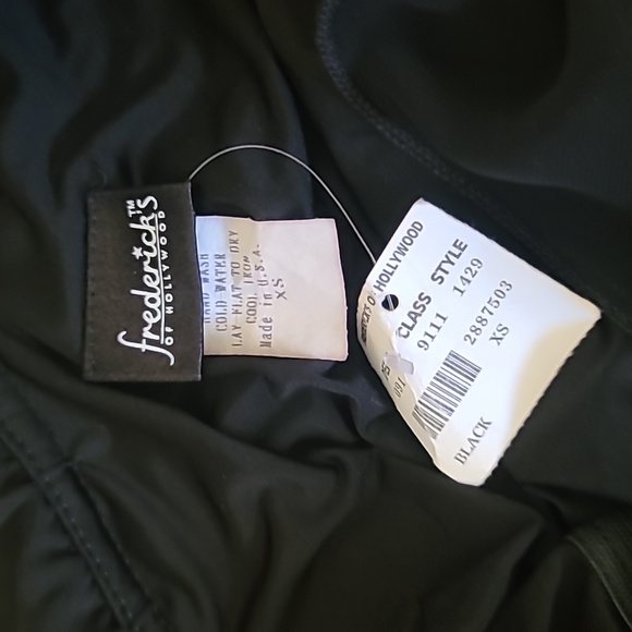 FREDERICKS OF HOLLYWOOD BOMBSHELL SEXY BLACK RUFFLED Mini DRESS Size XS - Picture 6 of 6